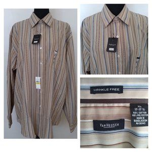 NEW MEN XL BUTTON DOWN SHIRT  COTTON BLEND LONG SLEEVE DRESS WORK CASUAL